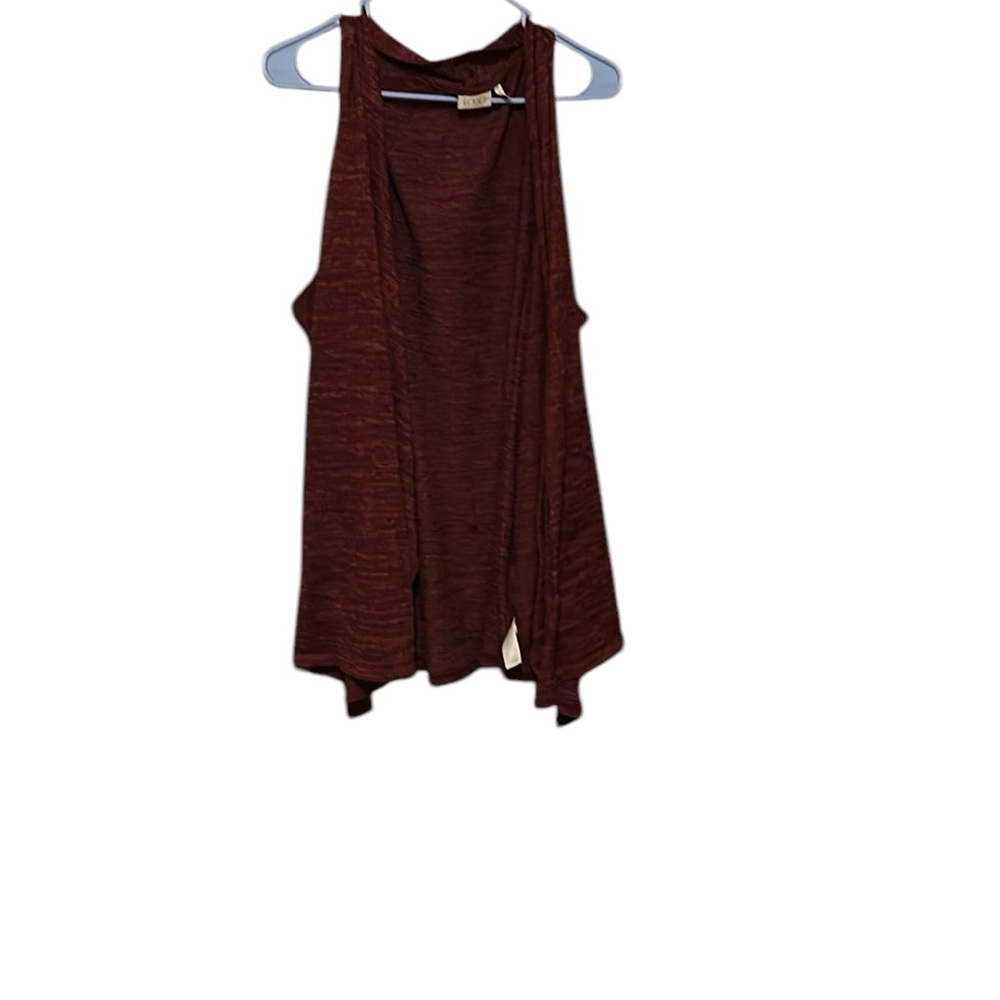 LOGO by Lori Goldstein Burgundy Cardigan